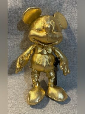 Mickey Mouse Golden 10” Plush Disney Store Exclusive 90 Years of Magic NWT